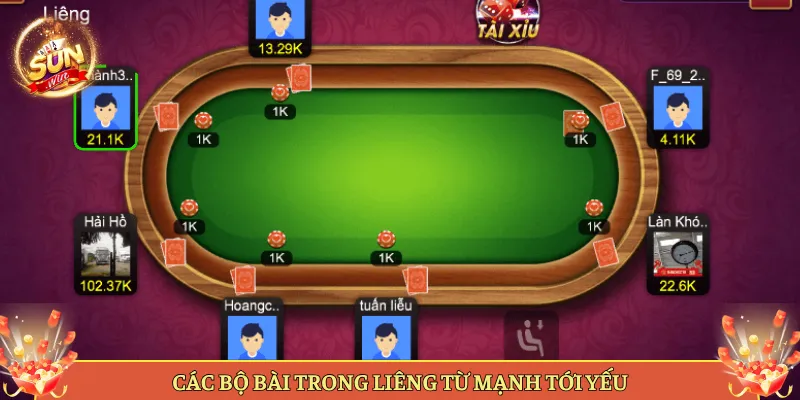 Các Bộ Bài Trong Liêng Từ Mạnh Tới Yếu